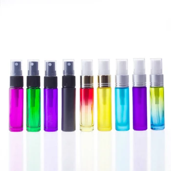 

Empty portable glass perfume 10ml Small bottle frosted yellow black glass spray bottle 1/3 oz Atomizers Travel bottles