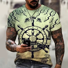 

Creative Compass Pattern 3D Printed T-shirt Hip Hop Style Summer Slim Men's T-shirt Casual Short Sleeve T-shirts Men's Clothes
