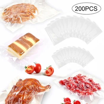 

200pcs Portable Textured Vacuum Sealer Bags BPA Free Pre-Cut Design Save Food Sealable Storage Bag 2 Sizes