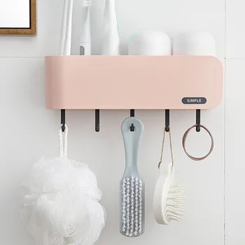 

Hanging Bathroom Kitchen Utensil Box Toothbrush Storage Rack Wall-mounted Toothbrush Holder porta cepillo de dientes BDF99