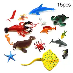 15 шт. печать Омаров морских животных фигурка модель украшение стола детская игрушка
