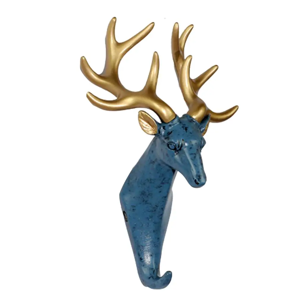 Deer Head Single Wall Hook/Hanger Animal Shaped Coat Hat Hook Heavy Duty, Rustic, Decorative Gift