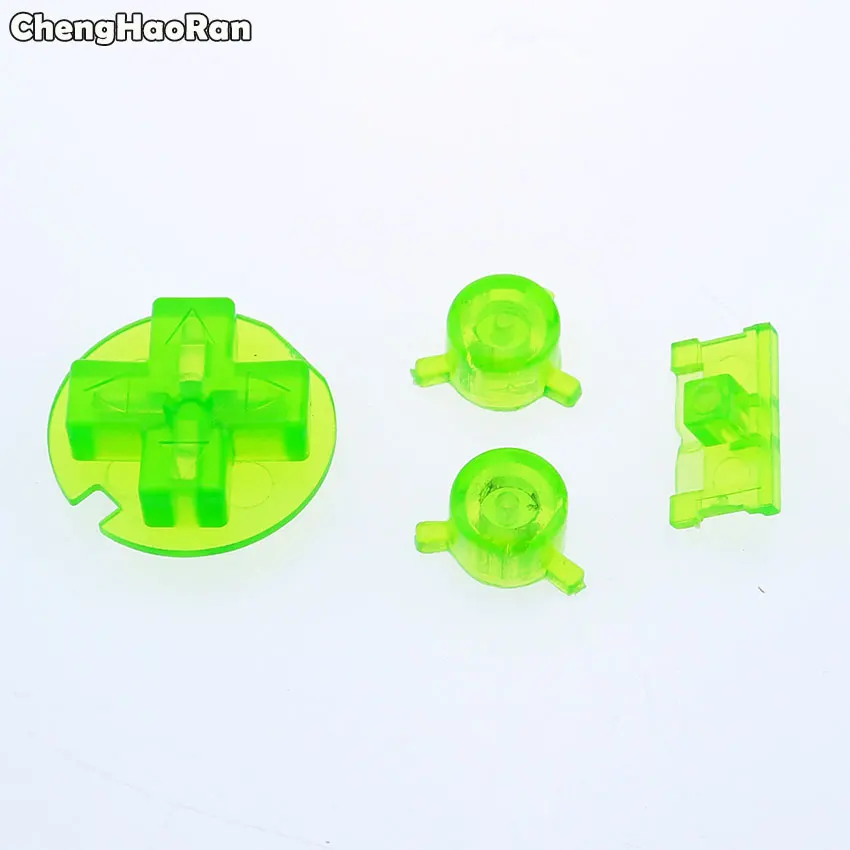 Clear Green ChengHaoRan красочные замена комплект кнопок Замена для карманная приставка Game Boy GBP Вкл/Выкл кнопка A B кнопки D тормозные колодки - Цвет: Clear Green