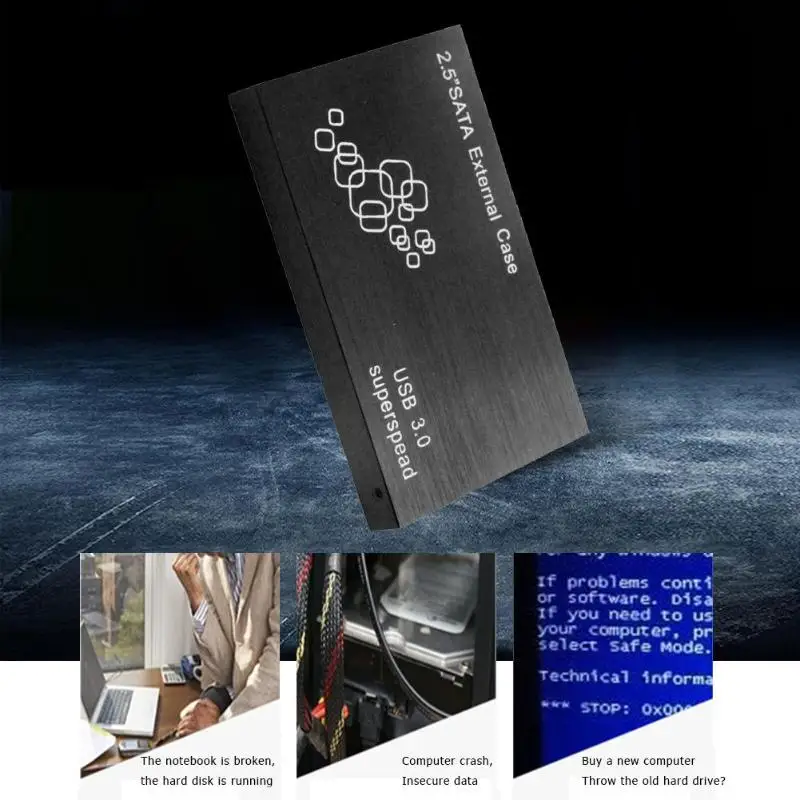 Портативный корпус HDD SATA к USB 3,0 жесткий диск коробка алюминиевый сплав внешний 2,5 дюймов высокоскоростная коробка SATA для Windows Mac