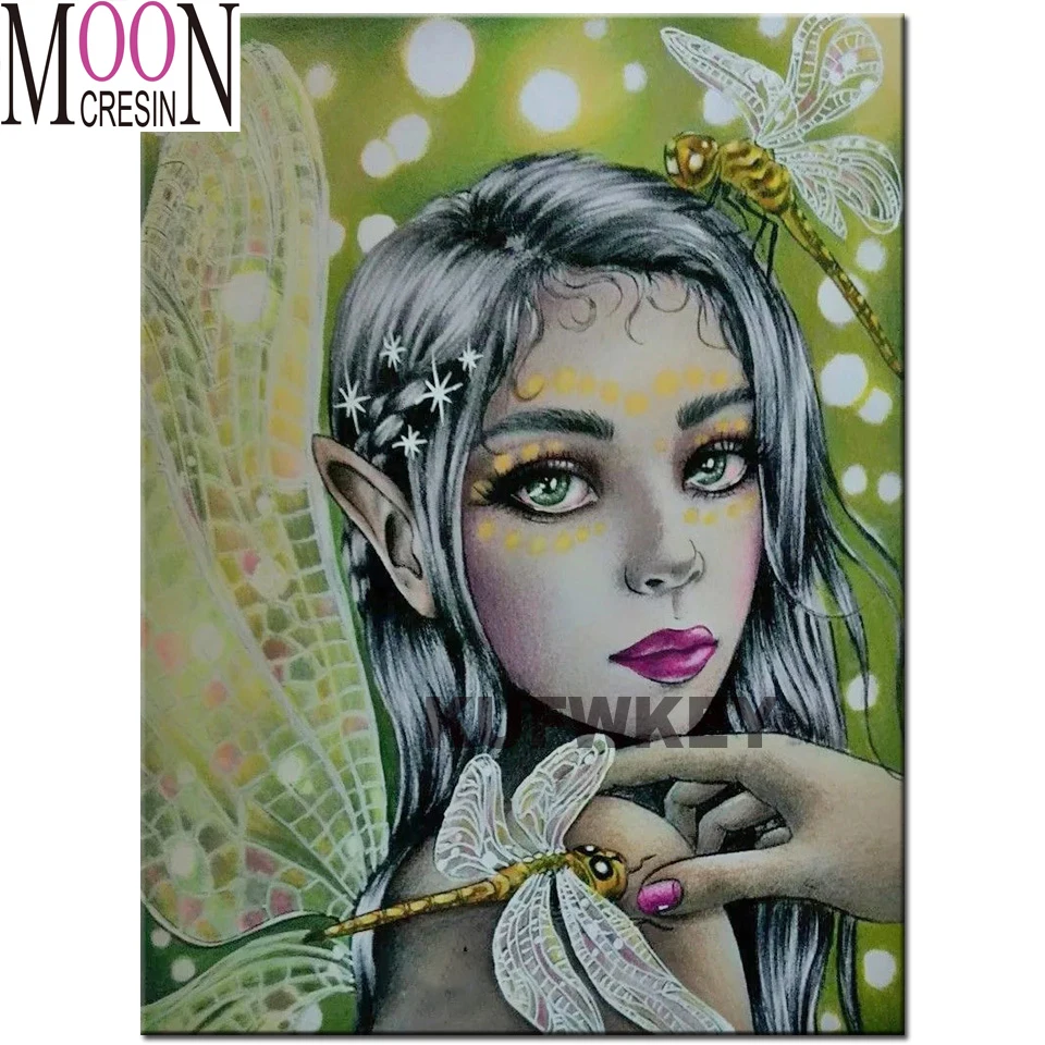 

5D Diy Diamond Painting Beauty Dragonfly Diamond Embroidery Cross Stitch Diamond Mosaic Full Square Round Drill Rhinestone Home