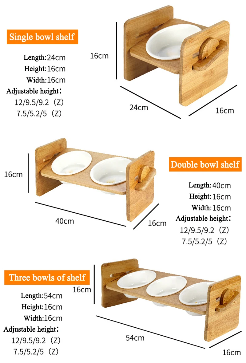 1/2/3 миски для домашних животных с двумя чашами с рисунком собачки и котика Еда подачи воды Стенд поднятый Керамика тарелка деревянный стол для домашних животных