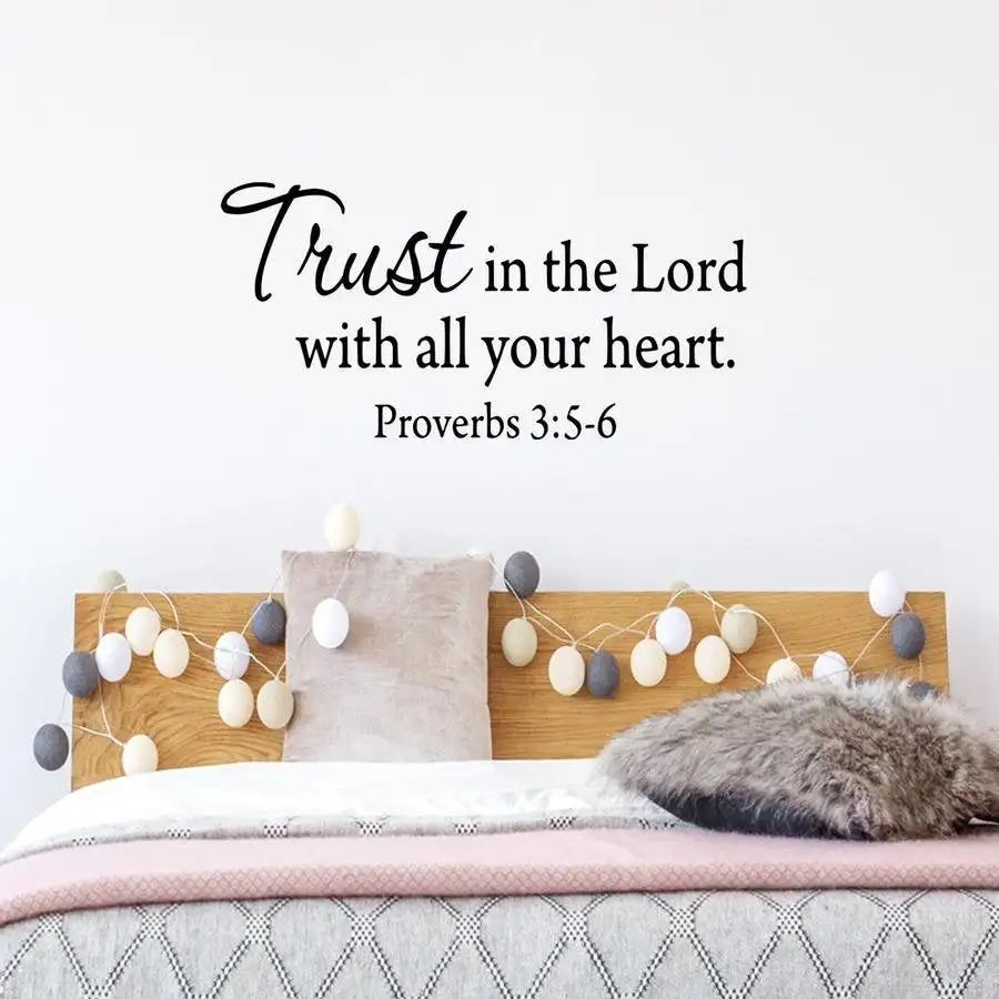 

Bible Wall Decal for Bedroom Religious Sticker Home Decor Living Room Scripture Words Art Stickers Wallpaper Mural A186