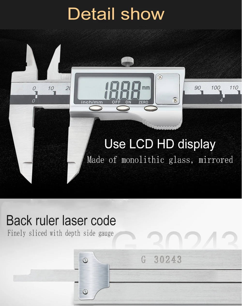 Цифровой штангенциркуль 0-200 мм, 0,01 мм, высокоточный металлический штангенциркуль из нержавеющей стали, большой ЖК-штангенциркуль, электронный измерительный инструмент