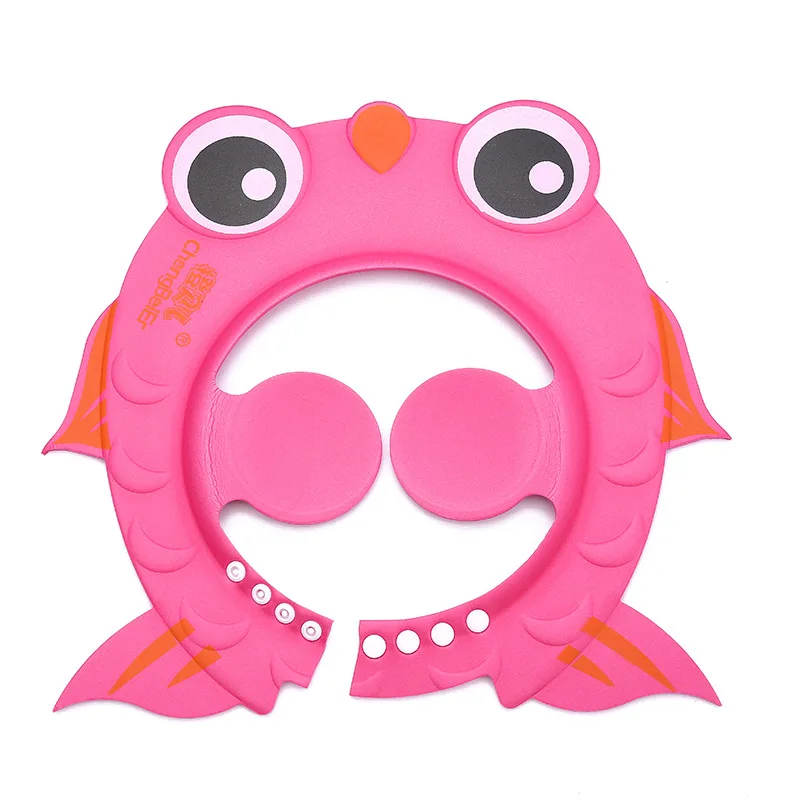 Goldfish Pink Детская мультяшная шапочка для душа регулируемая водонепроницаемая шапочка для шампуня детская защита для ушей детский козырек для купания стрижка шапка - Цвет: Goldfish Pink