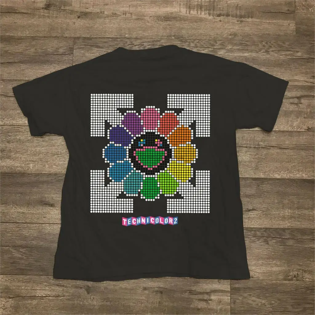 Off мужские футболки летние белые X Takasuhi Murakami Technicolor Black Tee. Lil открытым Xxxtentacion |