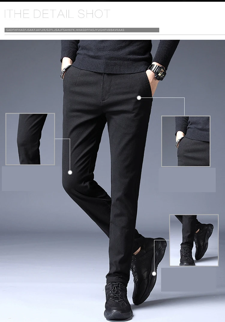 Мужские брюки осенний костюм брюки хлопок прямые модные повседневные тонкие мужские уличные Masculino MOOWNUC Trendsetters Плюс Размер