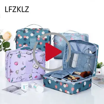 

LFZKLZ 2020 Portable Women Make Up Cosmetic Bag Waterproof Beauty Case Organizer Toiletry Kits Bags Wash Pouch Travel Essential
