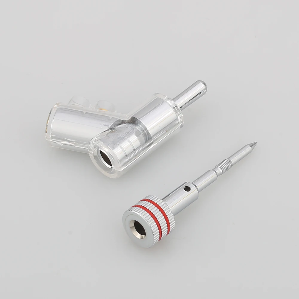 VB202R 하이 엔드 로듐 도금 폐쇄 나사 잠금 스피커 케이블 DIY 스피커 와이어 오디오/비디오 수신기 용 바나나 플러그 커넥터