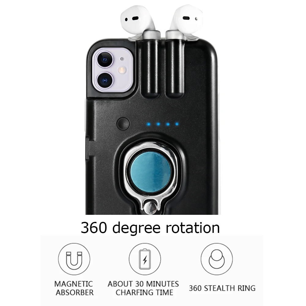 Для iPhone 11 11 Pro 11 Pro Max чехол Xs Max Xr X 8 7 6 6s Plus чехол с кольцом на палец для AirPods чехол для зарядки Прямая поставка