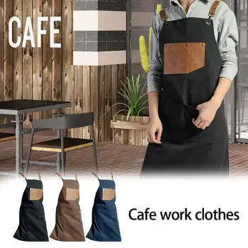 

Heavy Duty Home Apron Nordic Minimalist Apron Cafe Work Clothes With Utility Tools Storage Pockets For Men Women