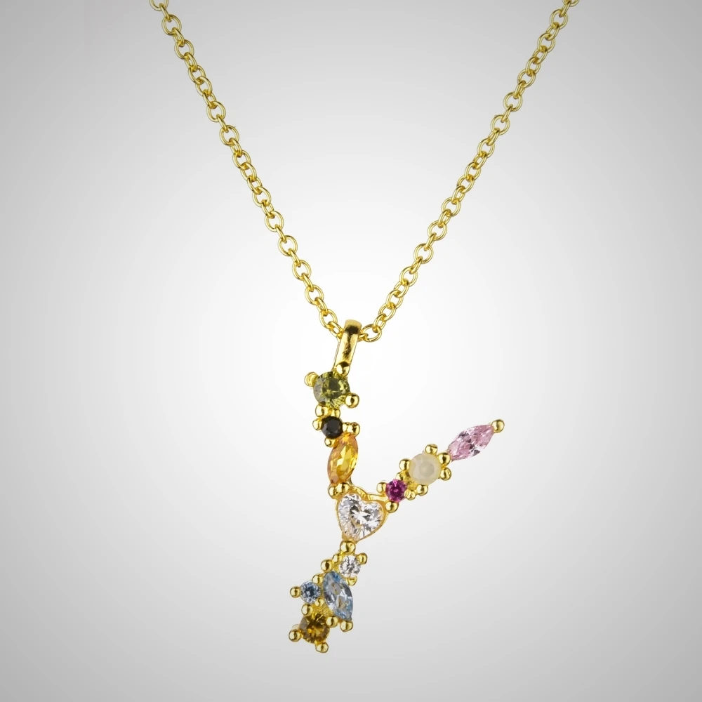Gold Y Altruist, 925 пробы, серебро, золото, Leter M, подвеска, начальный F алфавит, ожерелье, опалы, мода, Женские аксессуары, ювелирные изделия - Окраска металла: Gold Y