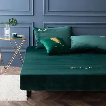 

Warm Mattress Cover Bedding Sheets With Elastic Band Coral Fleece Protector Pad for Bed