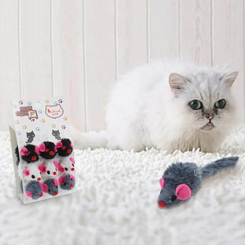 9 шт пушистые мыши кошачьи интерактивные игрушки котенок Ловля Игры мышь жевательная игрушка M0XD