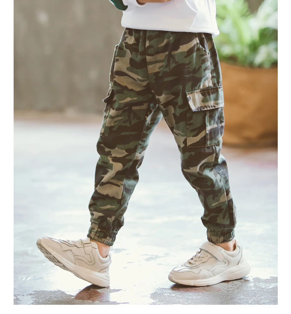 Штаны для мальчиков повседневные брюки-карго Детские камуфляжные штаны ...