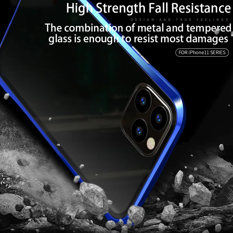 Металлический магнитный чехол для huawei P20 P30 Pro, противоскользящий, двухсторонний, закаленное стекло, полное покрытие, защитный чехол для мобильного телефона