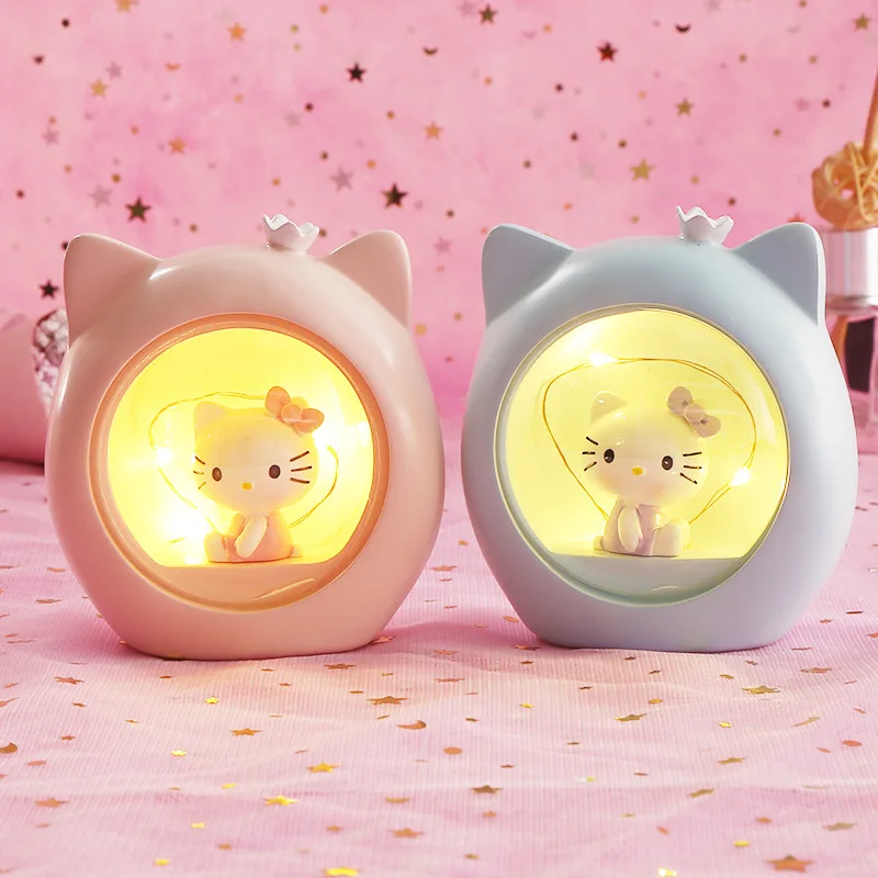 

KT Cat Night Light Cartoon Star Light Creative Home Decoration Student Children Gift Resin Craft anime light room lights decor
