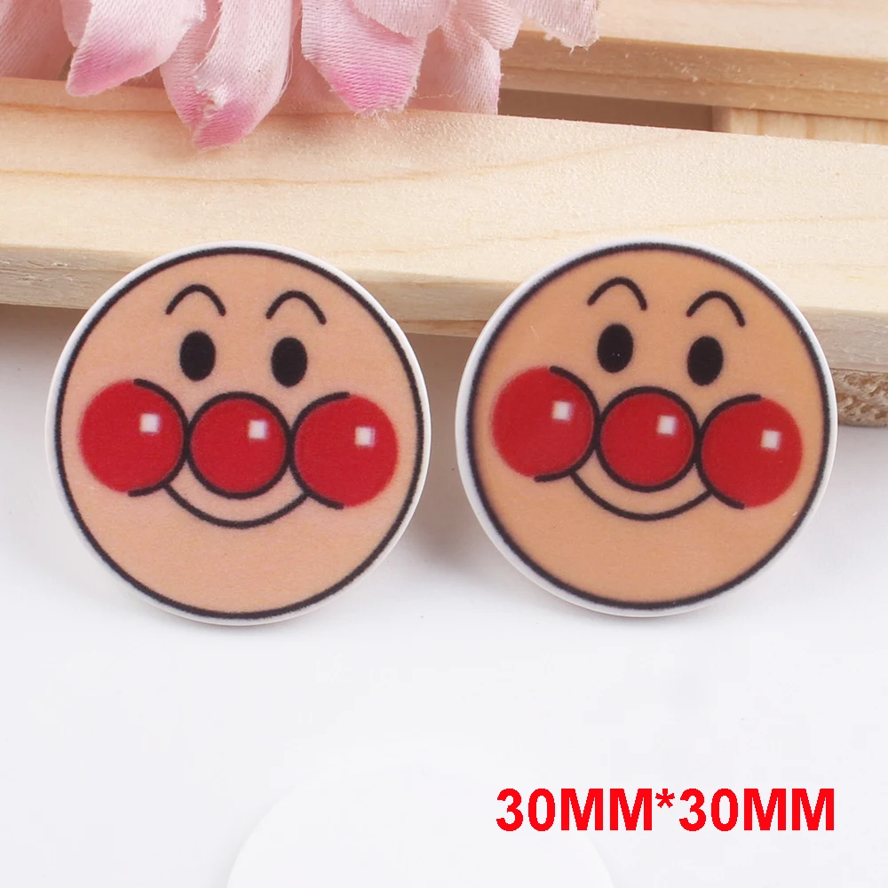 50pcs/lot 30MM New HOT Japan Cartoon Character Flat Back Resin Planar Hair Bow DIY Crafts For Home Decoration Accessories | Дом и сад