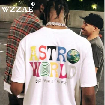 

New Fashion Hip Hop T Shirt Men Women Travis Scotts ASTROWORLD Harajuku T-Shirts WISH YOU WERE HERE Letter Print Tees Tops
