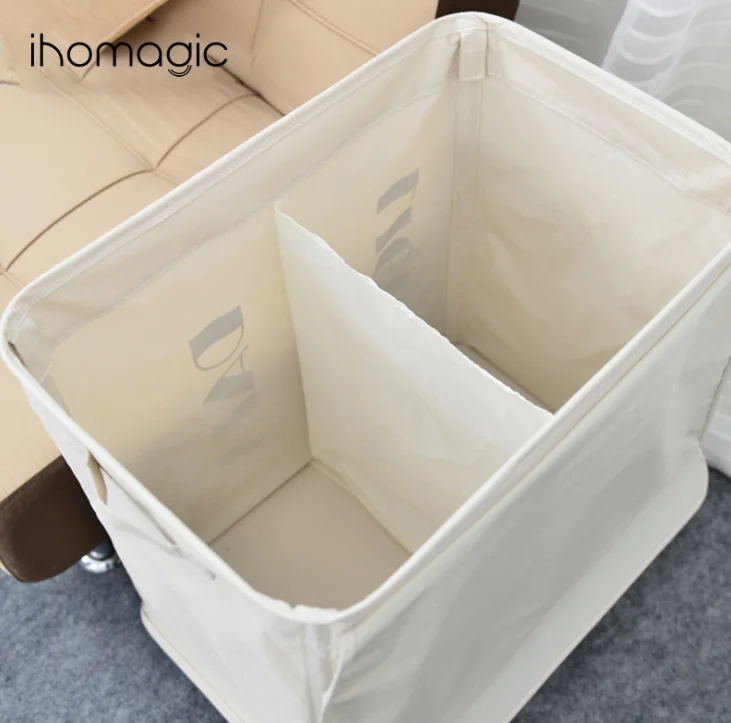Oxford cloth iron frame dirty clothes with wheels Lou creative creative household goods storage box clothing folding debris stor