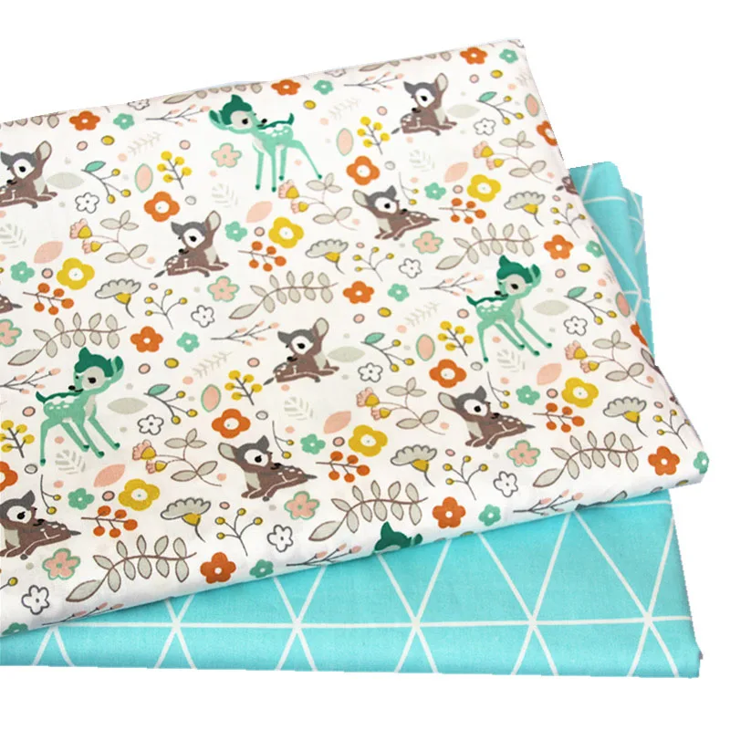 DIY Dear & strip Pattern Хлопок Twill вышитая скатерть ткань набор для шитья стеганых изделий