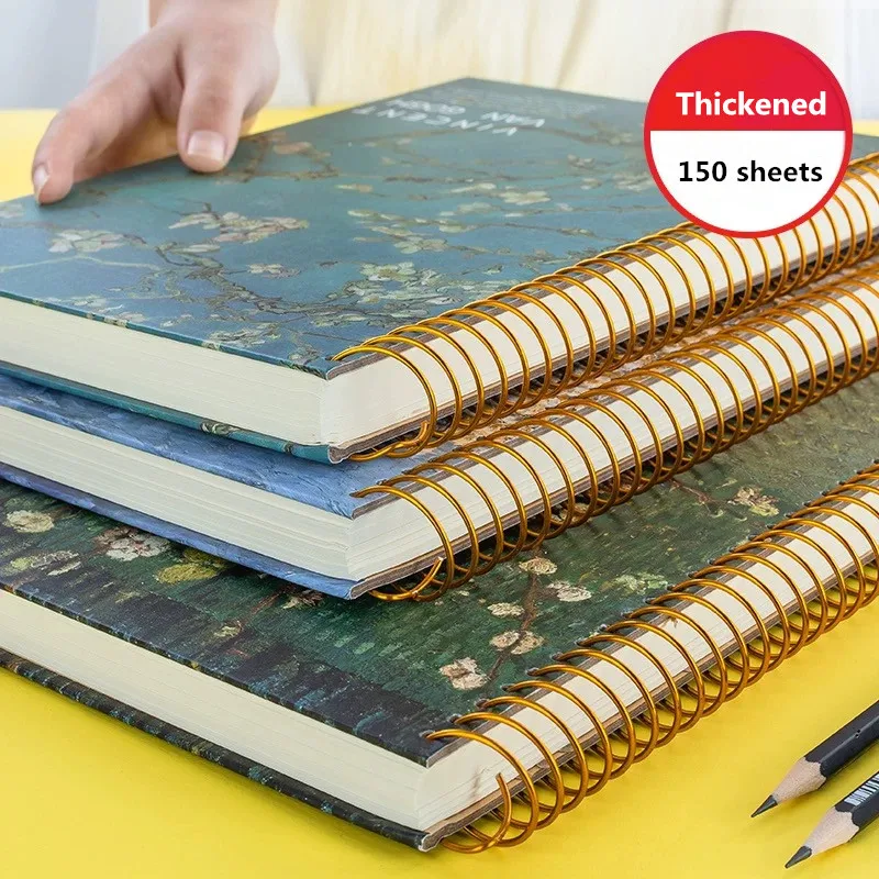 New 150 Sheets Thickened Vintage Van Gogh Notebook Planner Agenda Daily Monthly Study Work Notepad Agenda School Stationery new arrival 52 sheets business memo pad planner notepad daily to do it study schedule plan paperlaria school office stationery