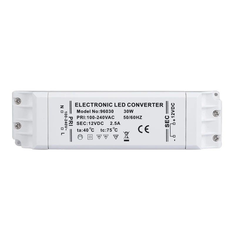 White Светодиодный трансформатор 12V DC 12W EMC источник питания 100-240 V без минимальной нагрузки - Цвет: White