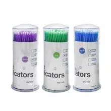 100 шт./лот Микро Кисти для наращивания ресниц макияж ресниц Клей щеточки одноразовые аппликаторы палочки инструменты для макияжа Новинка