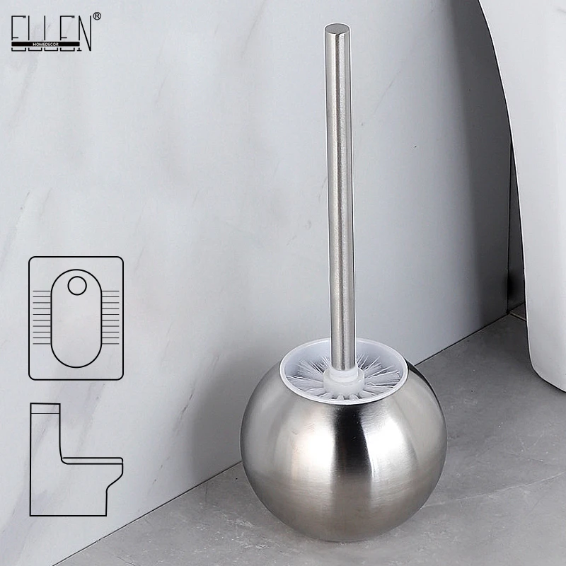 Stainless Steel Toilet Bowl Brush Bathroom Toilet Brush Holder With Base Set Home Cleaner Nickel S0309 bathroom accessories toilet brush set toilet brush holder