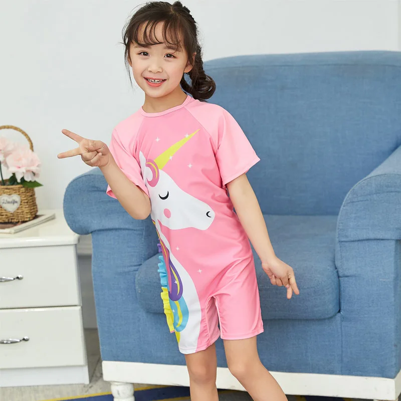 

2019 GIRL'S Swimsuit One-piece Boxer with Zipper KID'S Swimwear New Style Fashion CHILDREN'S Swimsuit