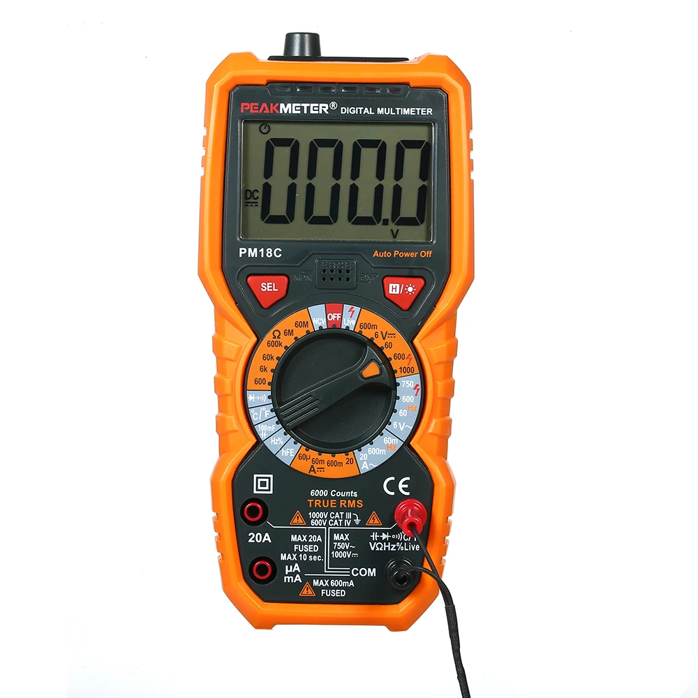 Цифровой мультиметр PEAKMETER PM18C измеритель частоты напряжения сопротивления