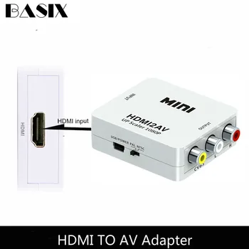 

Basix HDMI To AV Adapter 1080P Video Converter HDMI2AV Adapter Converter Box Support NTSC PAL Output HDMI TO AV Cable Adapter