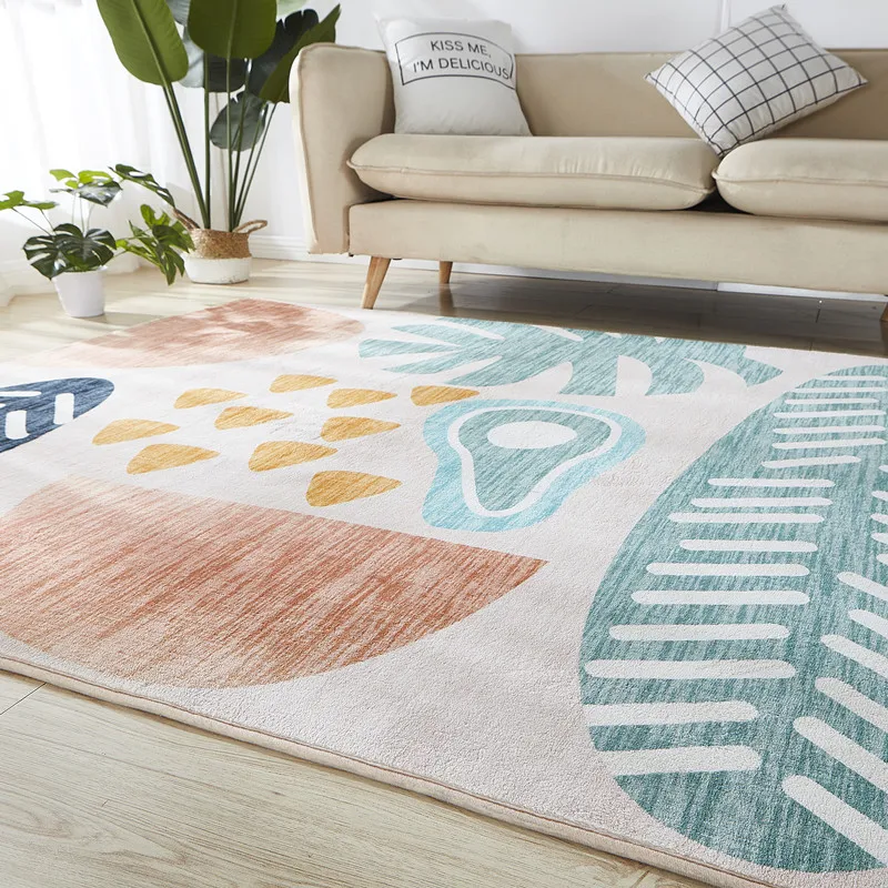 

Nordic Ins Fresh Color Livingroom Carpet Soft Kids Room Bedside Bedroom Carpet Home Decorative Shaggy Fluffy Big Size Carpet