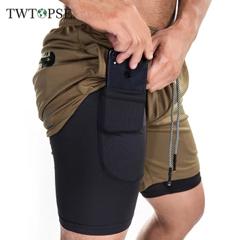 

TWTOPSE Men Sports Shorts Quick Drying Cycling MTB Mountain Bike Downhill Bicycle Short GYM Running Training 2 IN 1 Liner pocket