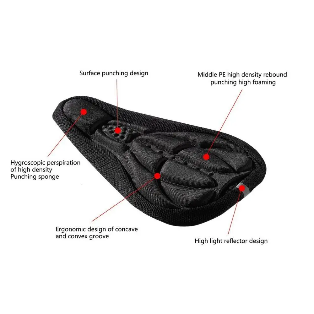 Thick Cycling Bicycle EVA Pad Seat Saddle Cover Soft Bike Cushion Pad With Anti-slipping Lining With Adjustable Drawstring