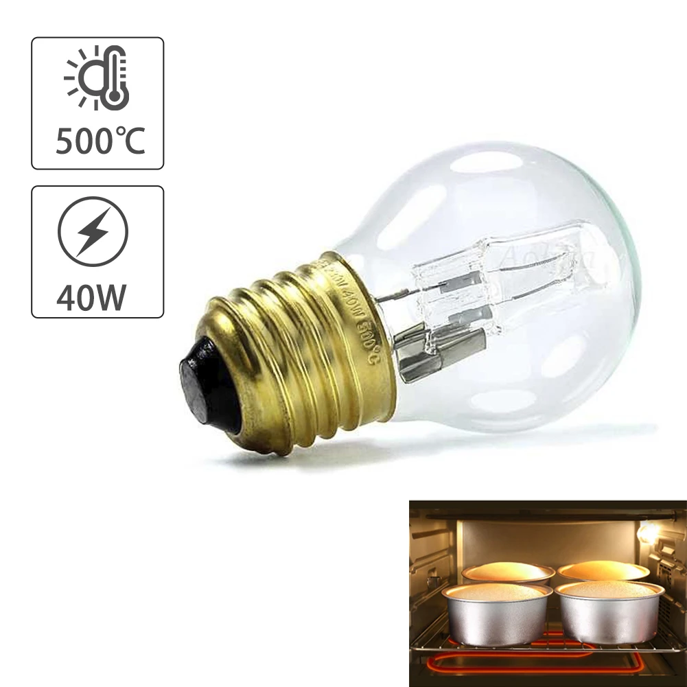 E27 40W Oven Cooker Bulb Lamp Refrigerator Light Heat Resistant Light Warm White 200-250V 500C For Wall Lamp Sewing Machine