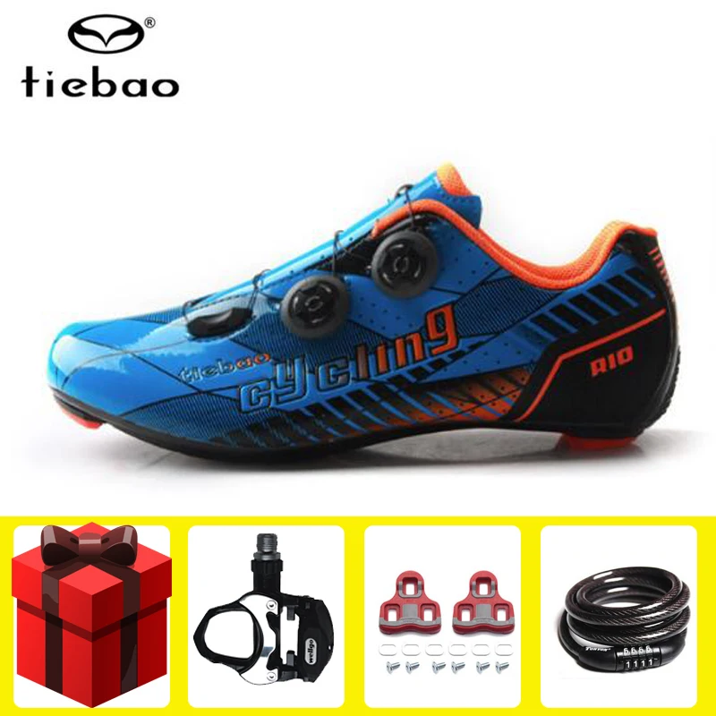 

Tiebao road cycling shoes men carbon fiber racing add pedal cleat set bike self-locking atop bicycle sneakers women athletic