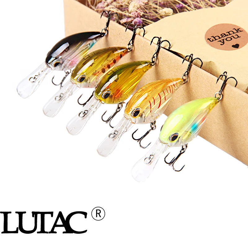 

LUTAC 60mm 5.8g Mini crank hardplastic fishing bait artificial lure fishing carp bass Fishing Tackle