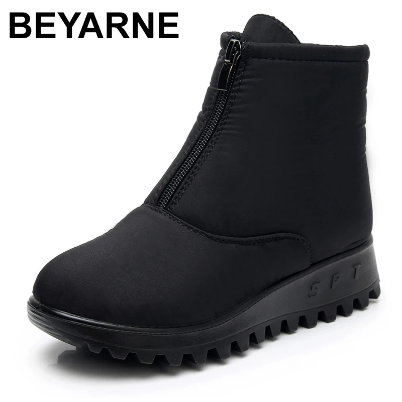 BEYARNESnow/ботинки; коллекция года; Брендовые женские зимние ботинки; обувь для мам; нескользящие Водонепроницаемые гибкие женские модные повседневные ботинки размера плюс