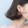 Trustdavis 1Pair Paper Clip Shape Ear Buckle Earring Creative New Design Lady Madam Women 925 Sterling Silver Jewelry DA381 ► Photo 2/6