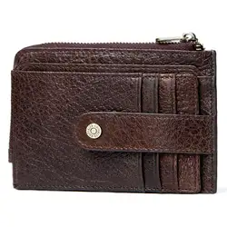 RFID Блокировка Бизнес натуральная кожа мужской кошелек Карманный с отделениями для карт держатель клатч Двойные Кошелек
