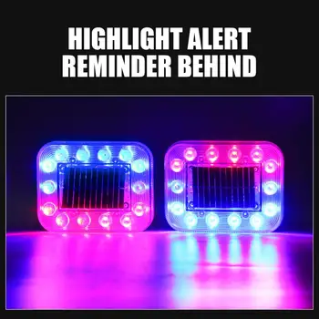 

Vehemo 2PCS Strobe Light Warning Light Truck Lamp for Solar Energy Taillight NEW Anti-Tailing Auto for Car