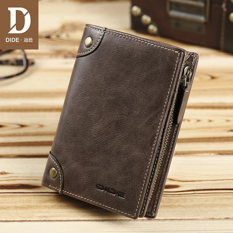 Goede Dide Merk Koeienhuid Mannen Portefeuilles Man Portemonnee Korte Lederen Rits Portemonnee Portemonnee Kaarthouder Fijne Gift Box