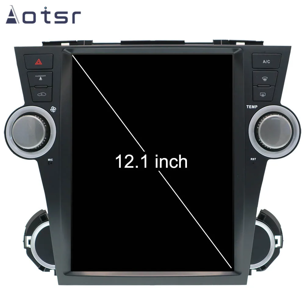 AOTSR 12,1 дюймов Android 8,1 стиль Tesla HD экран Автомобильный gps навигатор для Toyota Highlander 2007-2013 мультимедийный плеер wifi