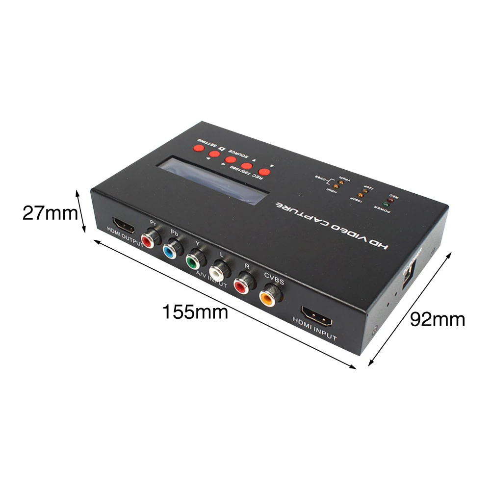 YY-283S коробка для видеозахвата черный захват прочный ТВ ABS игра конвертер микрофон вход запись карта 1080P HDMI без ПК