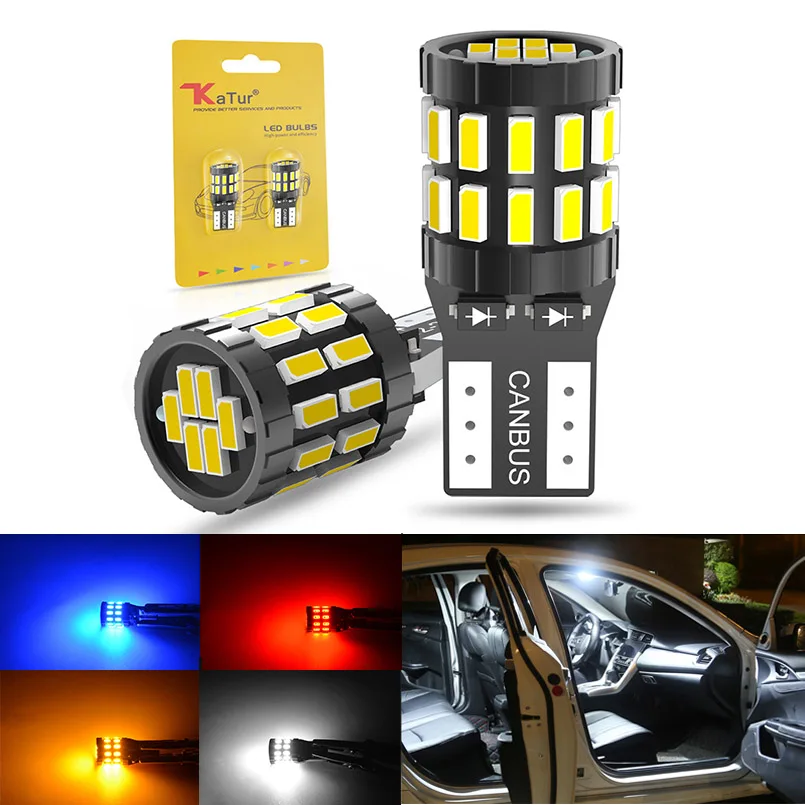 

2pcs T10 W5W Led Canbus bulbs 194 168 White Blue Red Yellow No Error LED Car Interior Reading Parking Light For BMW Audi Merceds